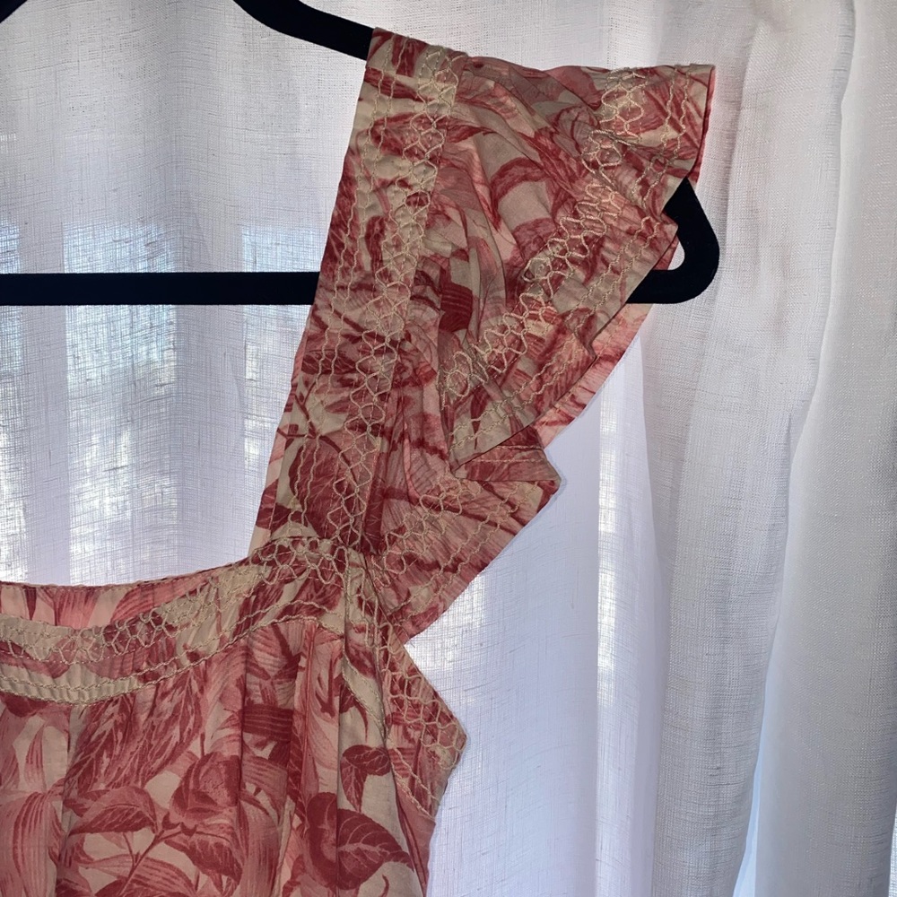 Pink Palm Midi Dress